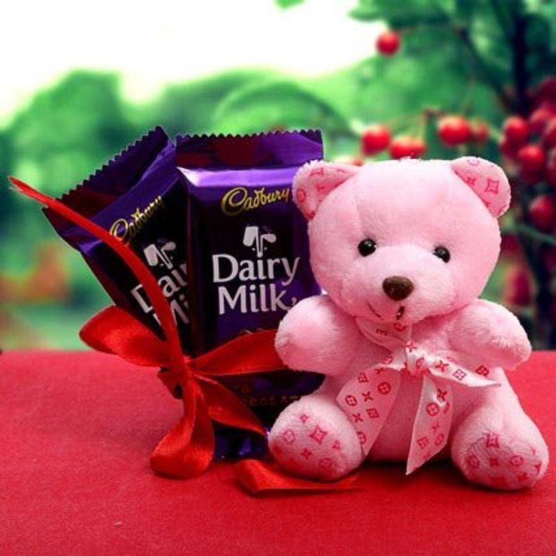 Pink Teddy bear with Dai...